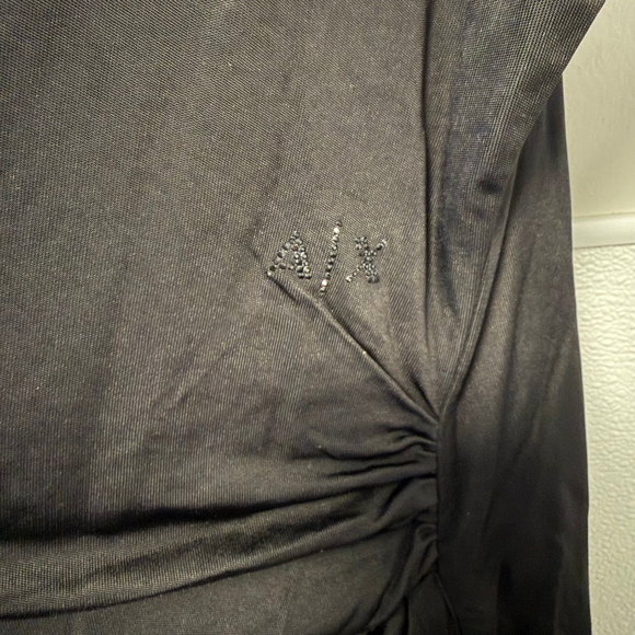 Armani Exchange Black Square-Neck Midi Dress Large New NWT MSRP $140 long split - Picture 11 of 15